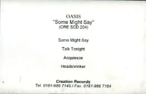 Oasis Some Might Say UK Promo cassette single (286638)